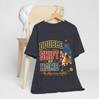 "Double Shift At Home" T-Shirt — Funny Nurse Dog Mom Graphic Tee