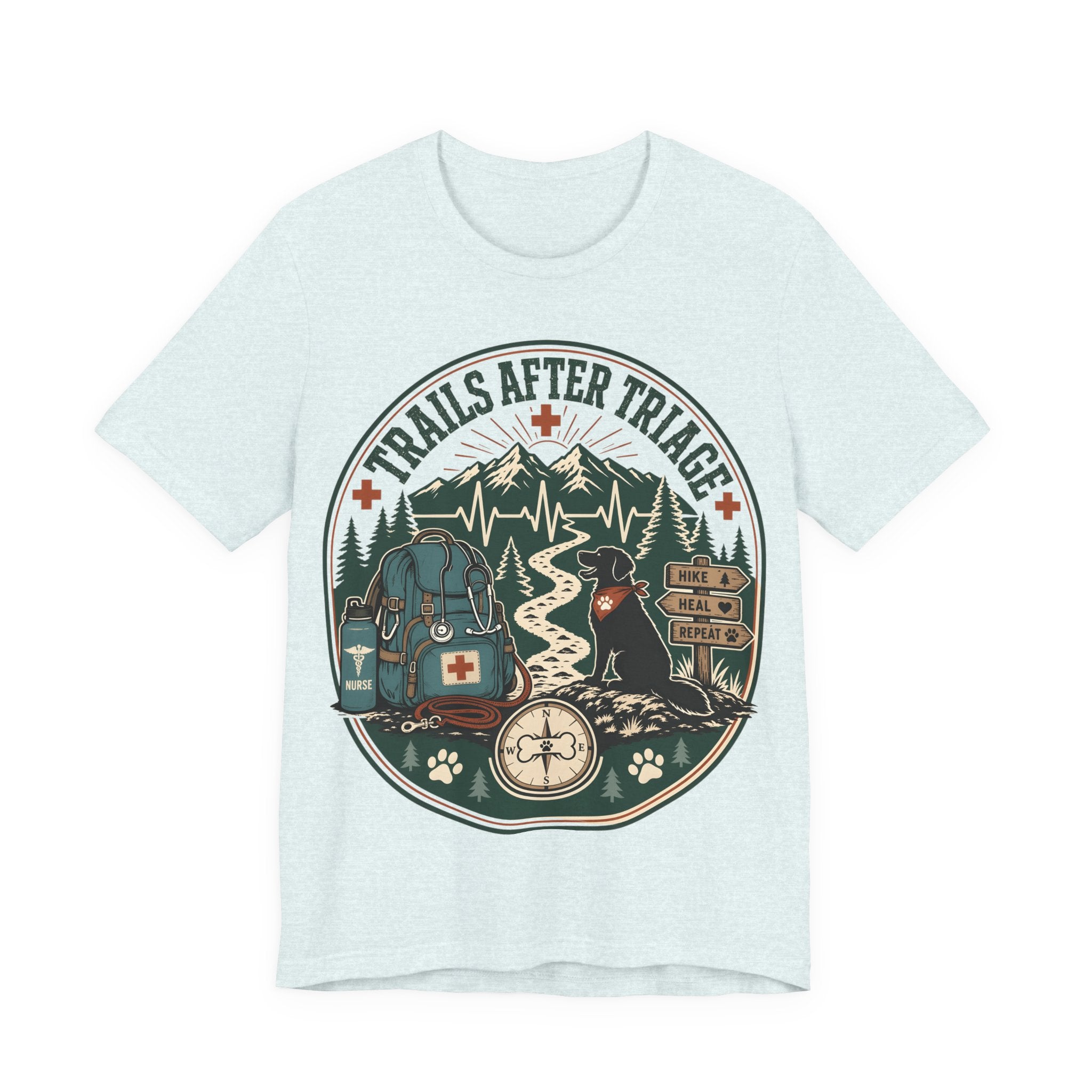 Trails After Triage Hiking Tee — Search & Rescue Outdoor Crew Shirt