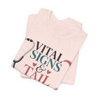 Vital Signs & Tail Wags Tee - Nurse Vet Stethoscope Paw Print T-Shirt