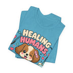 Healing Humans, Spoiling Dogs T‑Shirt — Cute Veterinary Nurse Dog Mom Tee