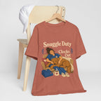"Snuggle Duty Never Clocks Out" Nurse T-Shirt — Dog Mom Nurse Graphic Tee