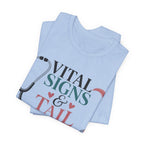 Vital Signs & Tail Wags Tee - Nurse Vet Stethoscope Paw Print T-Shirt