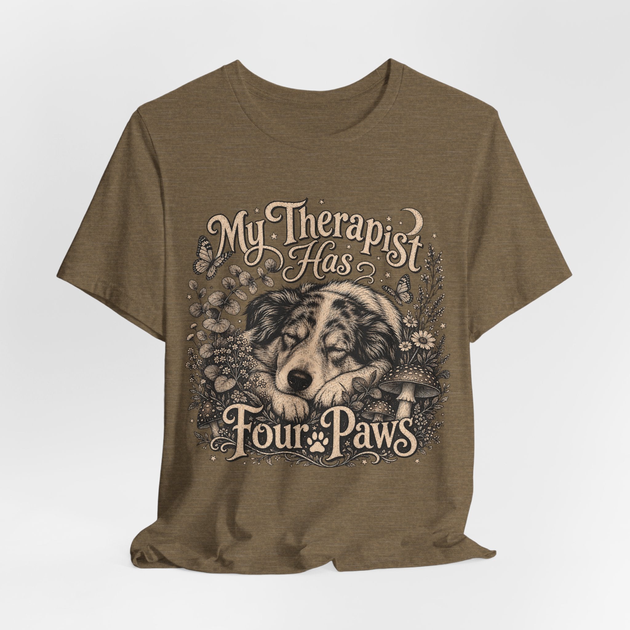 Dog Lover T-Shirt — "My Therapist Has Four Paws" Graphic Tee
