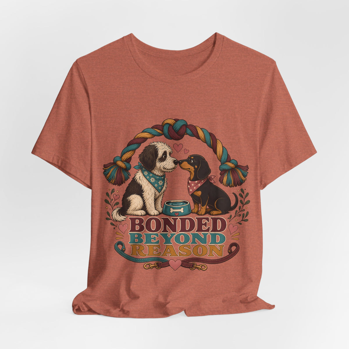 "Bonded Beyond Reason" Two Dogs T-Shirt — Retro Dog Lover Graphic Tee