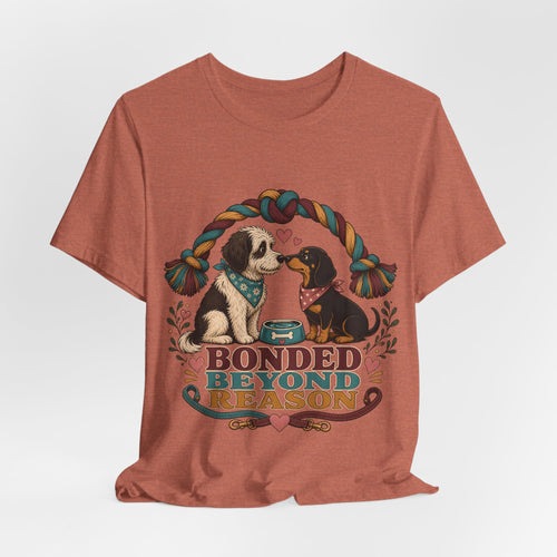 "Bonded Beyond Reason" Two Dogs T-Shirt — Retro Dog Lover Graphic Tee