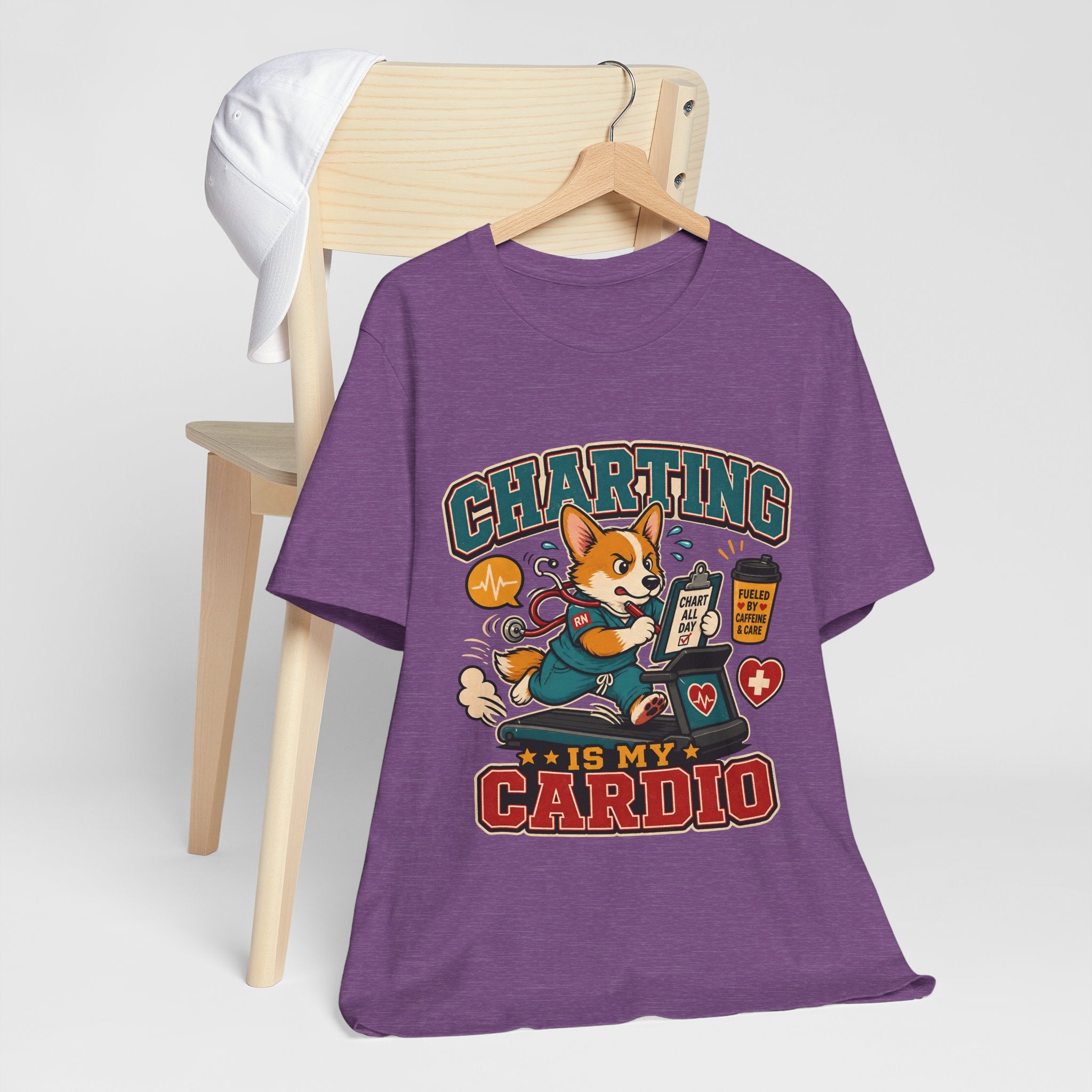 "Charting Is My Cardio" Nurse T-Shirt — Funny Nurse Graphic Tee