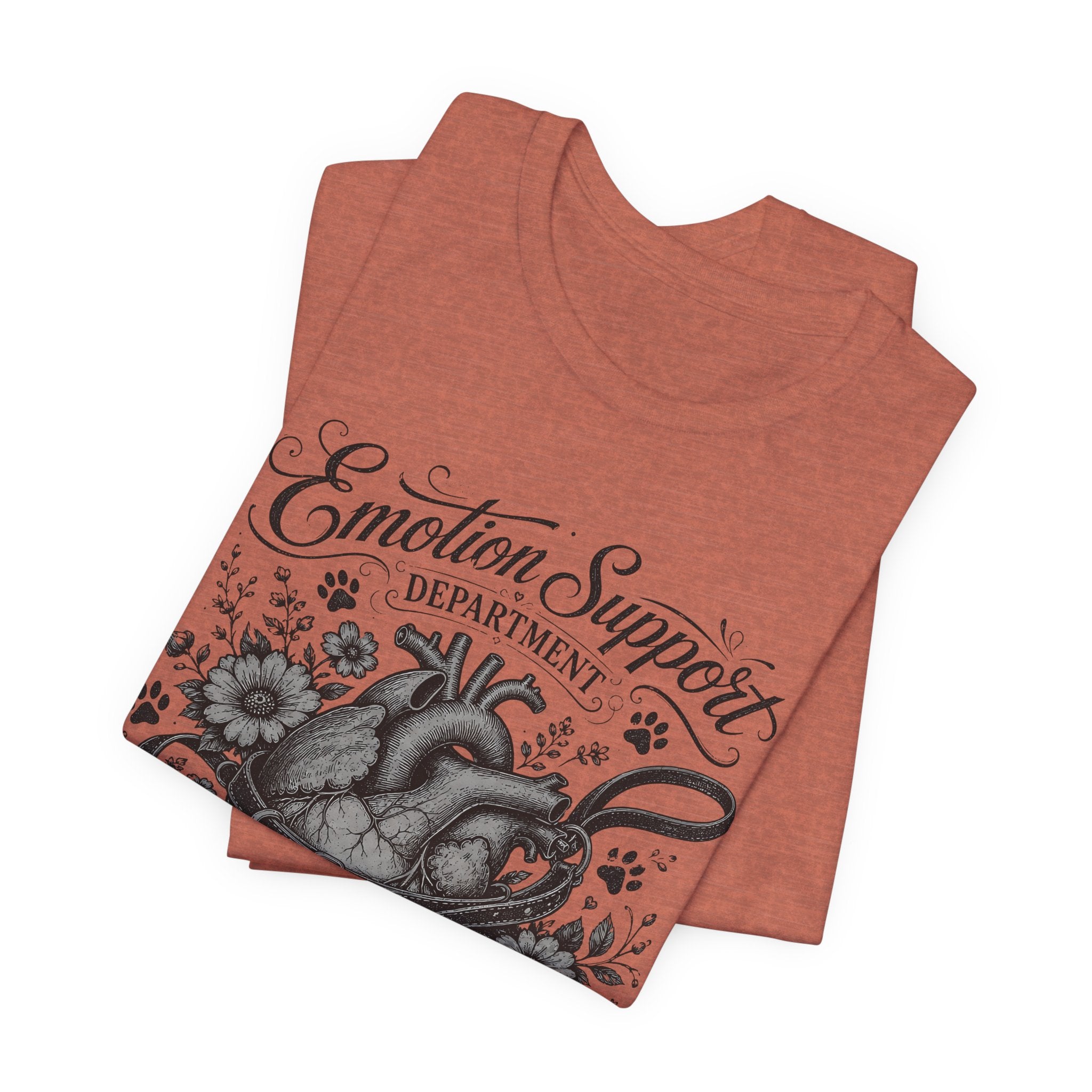 Emotion Support Department Tee — Anatomical Heart Floral Graphic Shirt