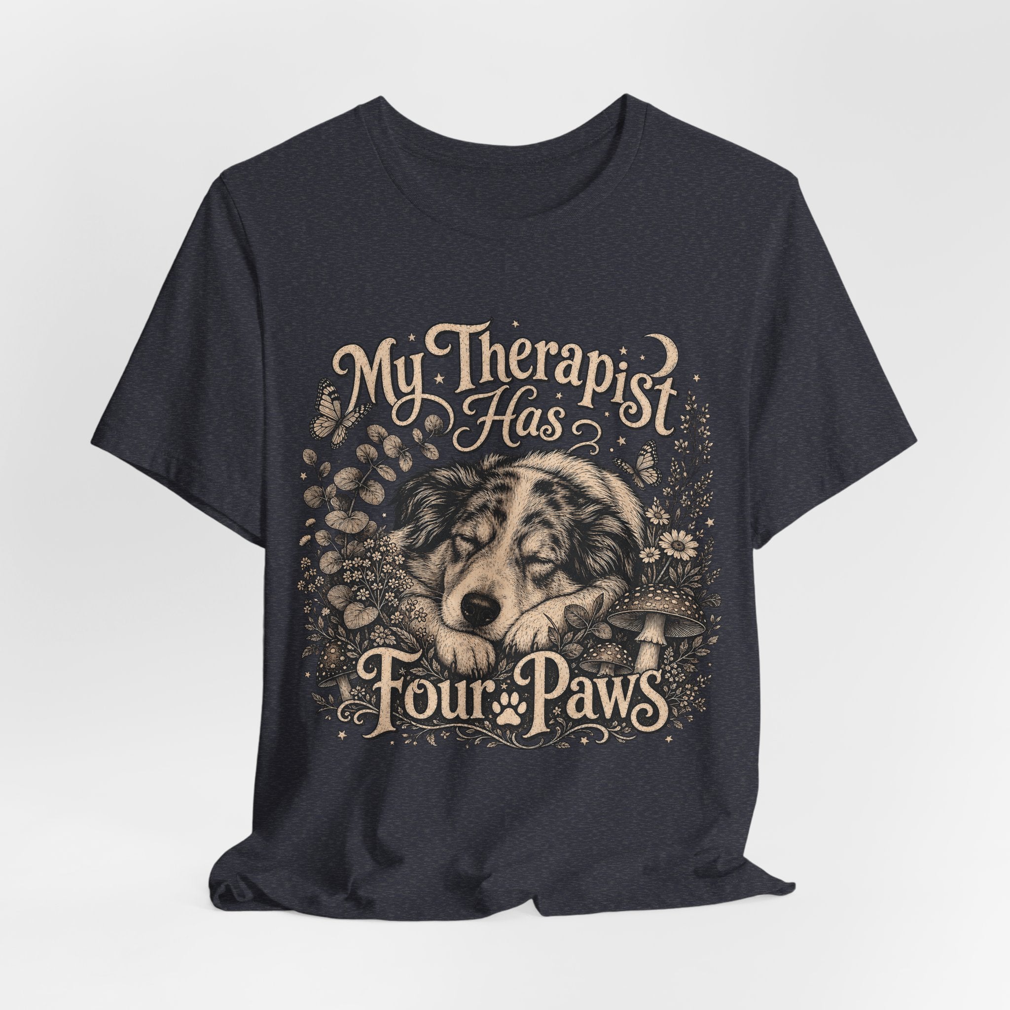 Dog Lover T-Shirt — "My Therapist Has Four Paws" Graphic Tee