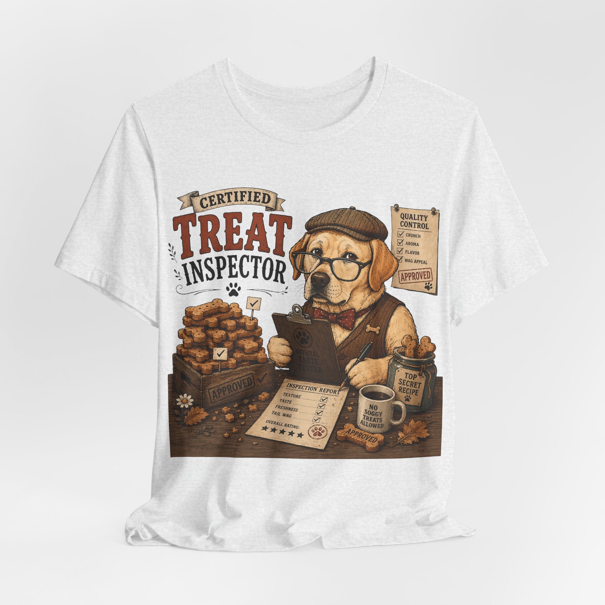 Certified Treat Inspector T-Shirt — Cute Retro Dog Cookie Inspector Tee