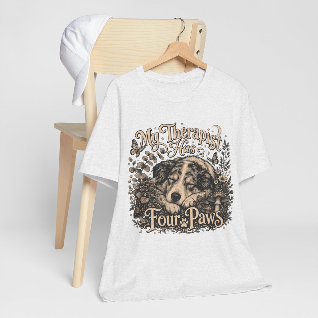 Dog Lover T-Shirt — "My Therapist Has Four Paws" Graphic Tee