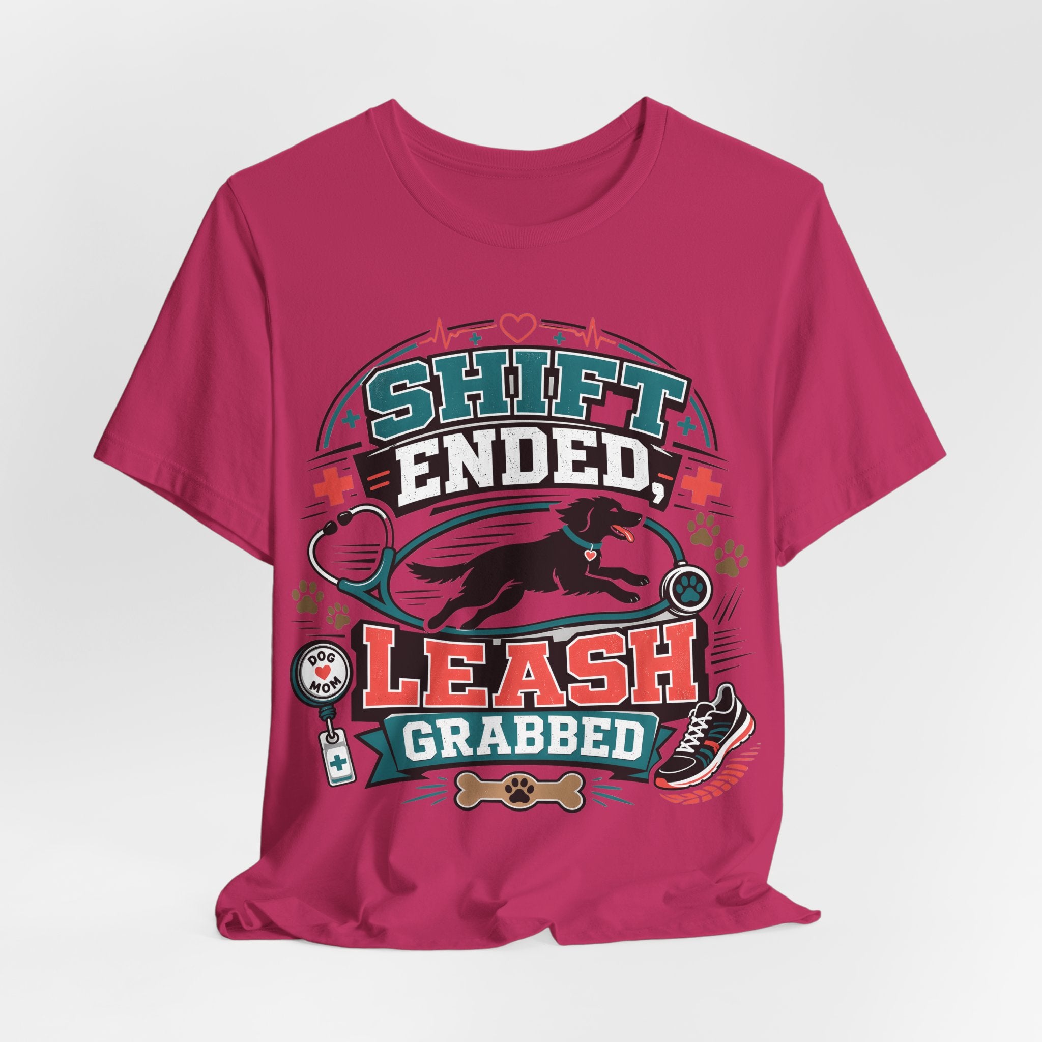 Shift Ended Leash Grabbed Dog Lover Tee