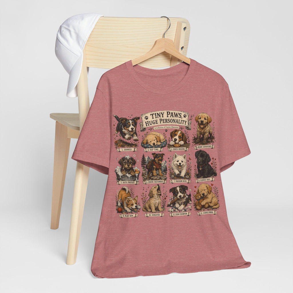 Tiny Paws Huge Personality Puppy Tee — Cute Dog Breed Collage T-Shirt