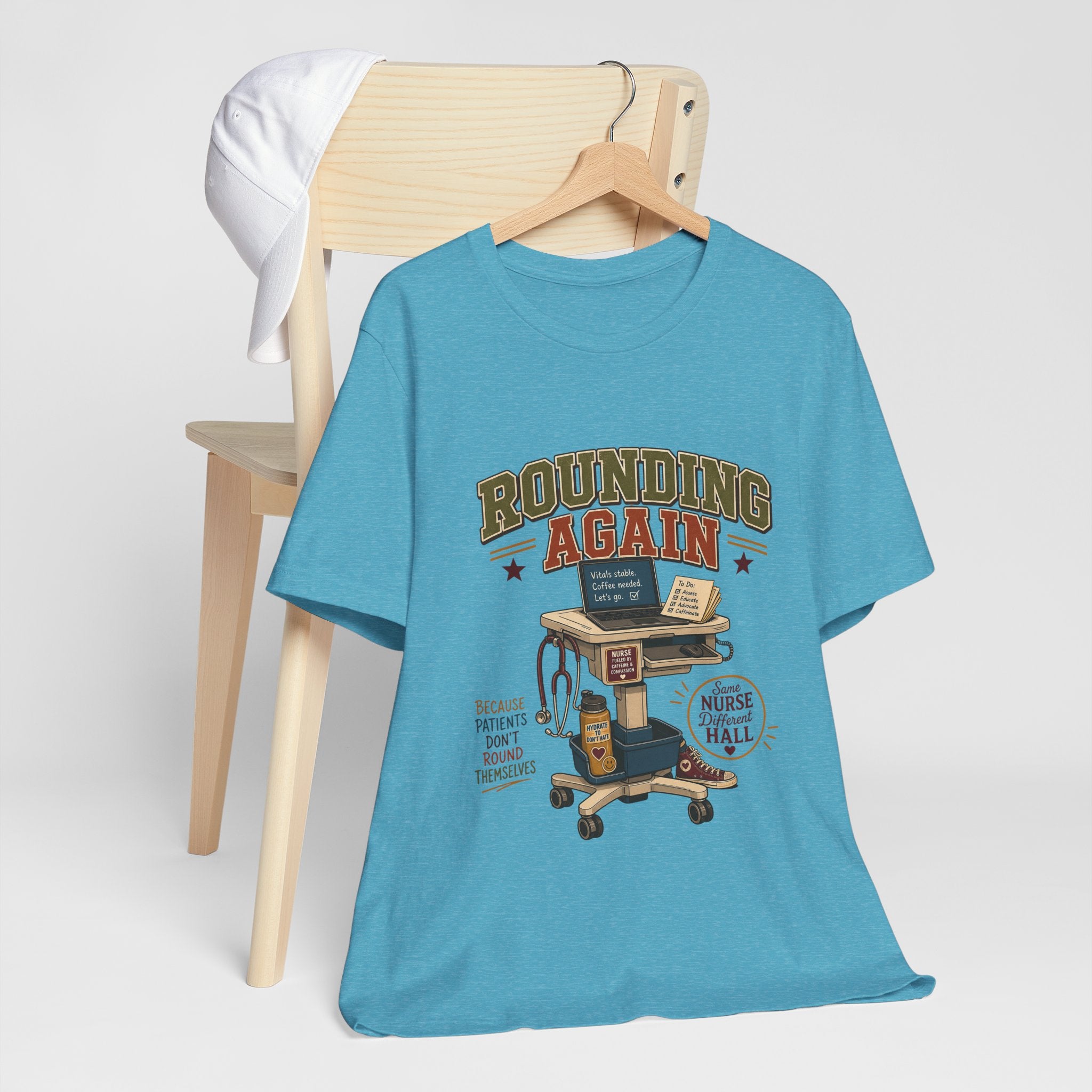 "Rounding Again" T-Shirt — Vintage-Inspired Nurse Graphic Tee