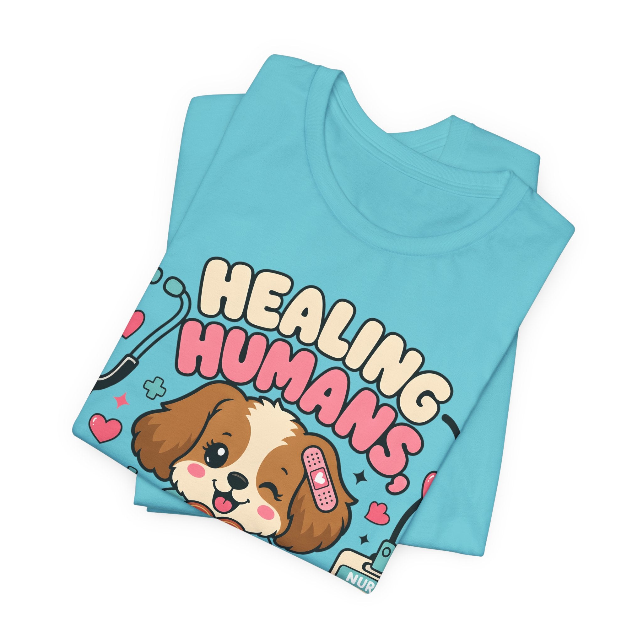 Healing Humans, Spoiling Dogs T‑Shirt — Cute Veterinary Nurse Dog Mom Tee