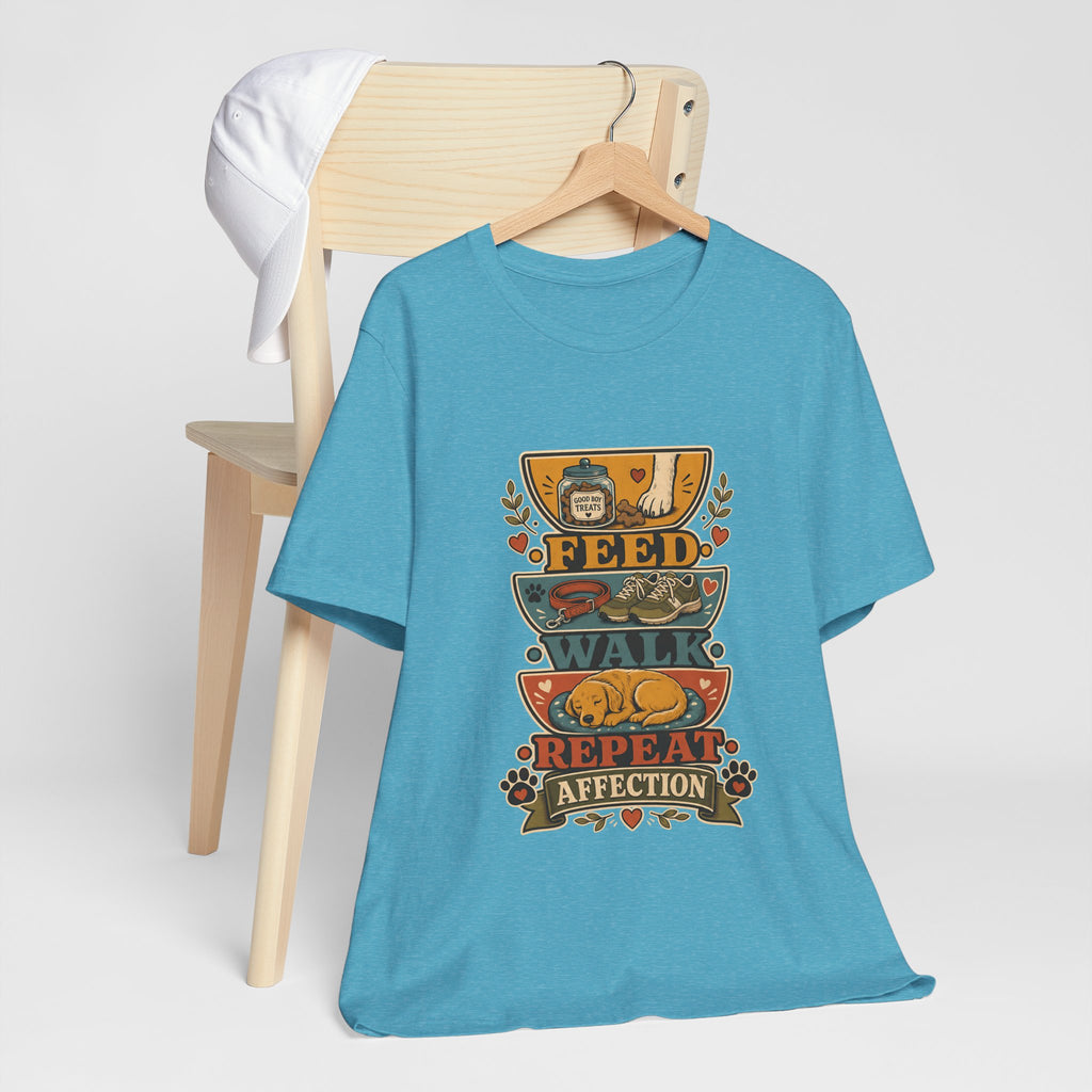 "Feed Walk Repeat Affection" — Retro Dog Mom T-Shirt