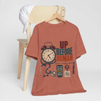 "Up Before Human" T-Shirt — Bold Retro Nurse Shift Graphic Tee