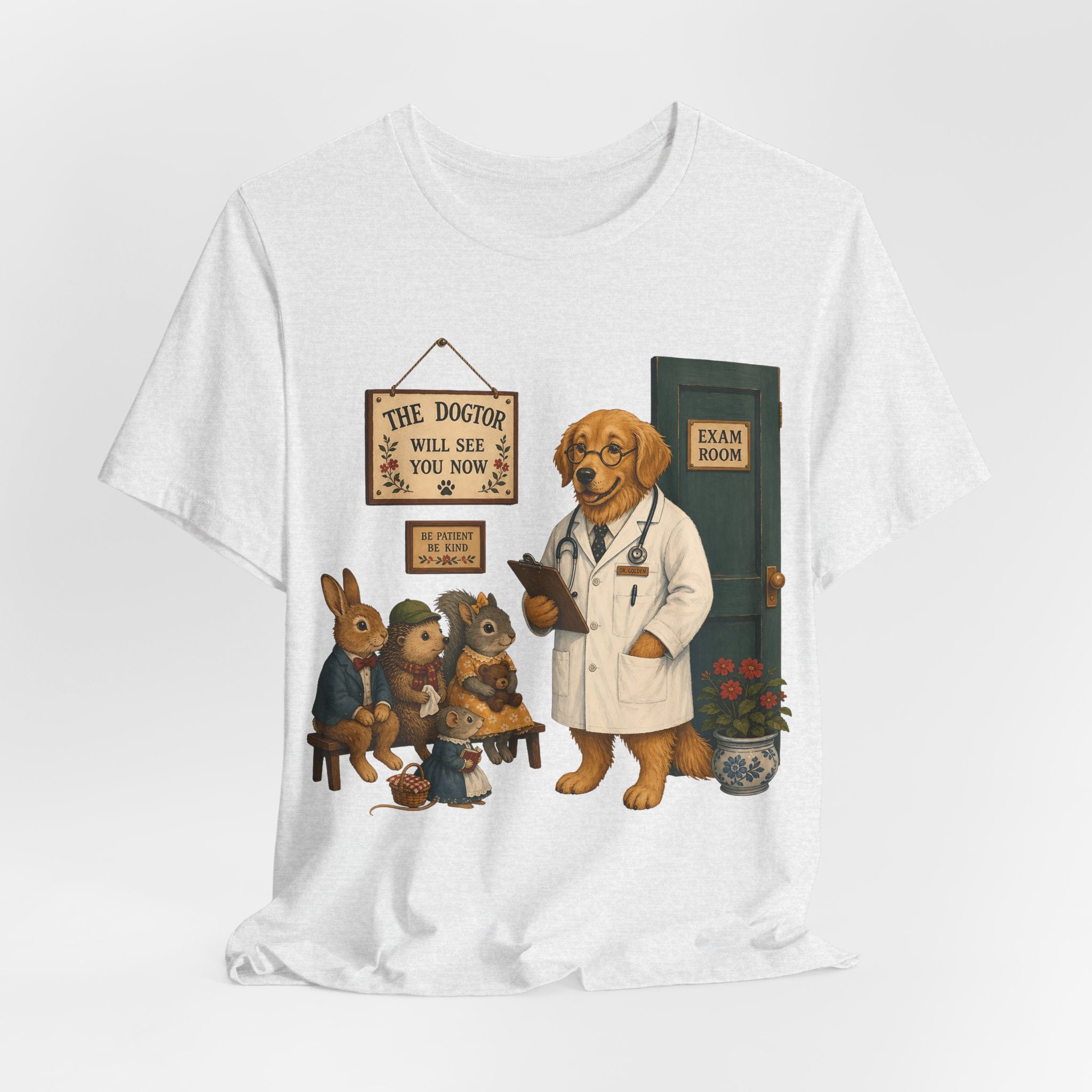 Dog Doctor Tee — Vintage Veterinary Illustration T-Shirt (The Doctor Will See You Now)