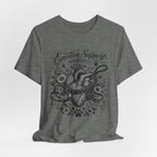 Emotion Support Department Tee — Anatomical Heart Floral Graphic Shirt
