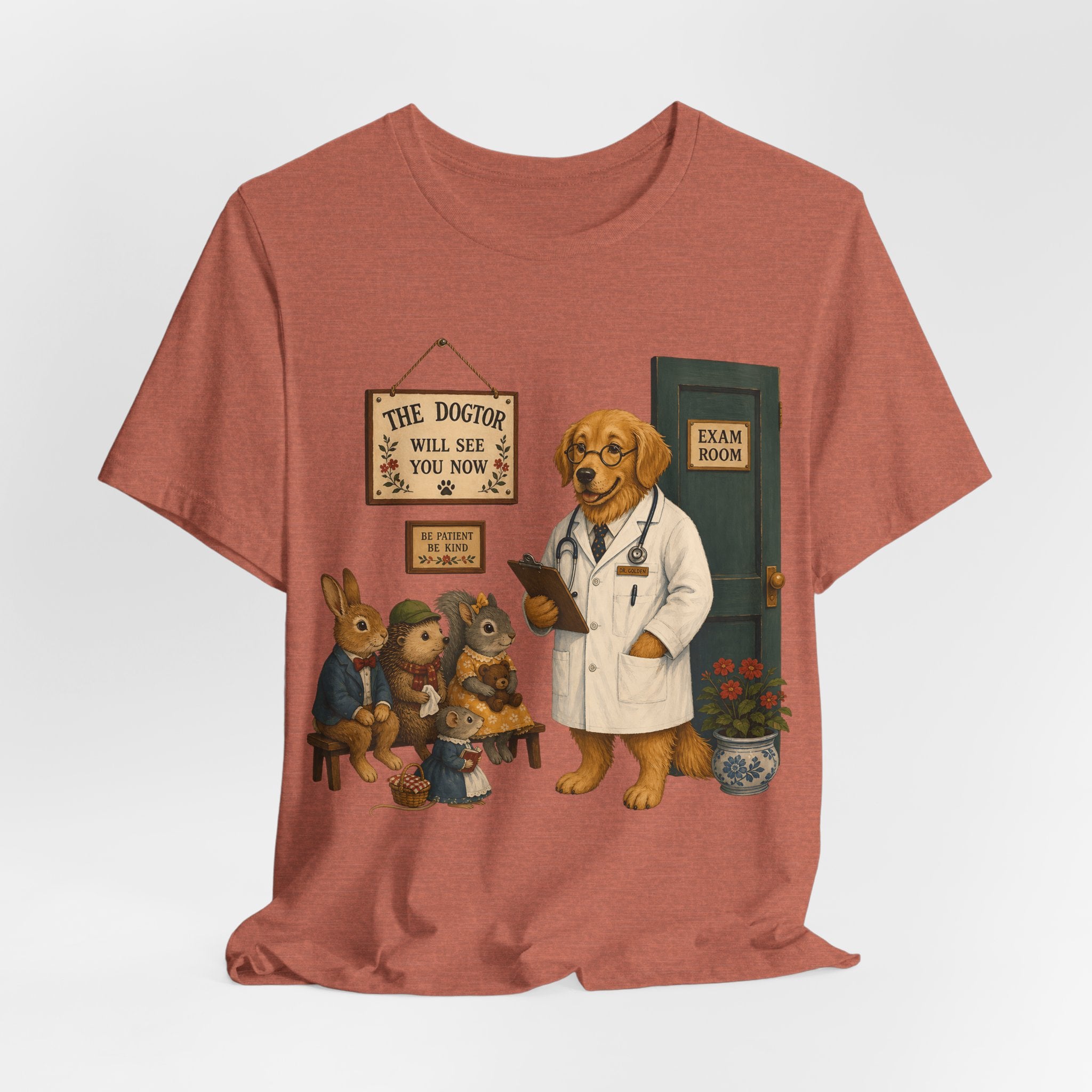 Dog Doctor Tee — Vintage Veterinary Illustration T-Shirt (The Doctor Will See You Now)