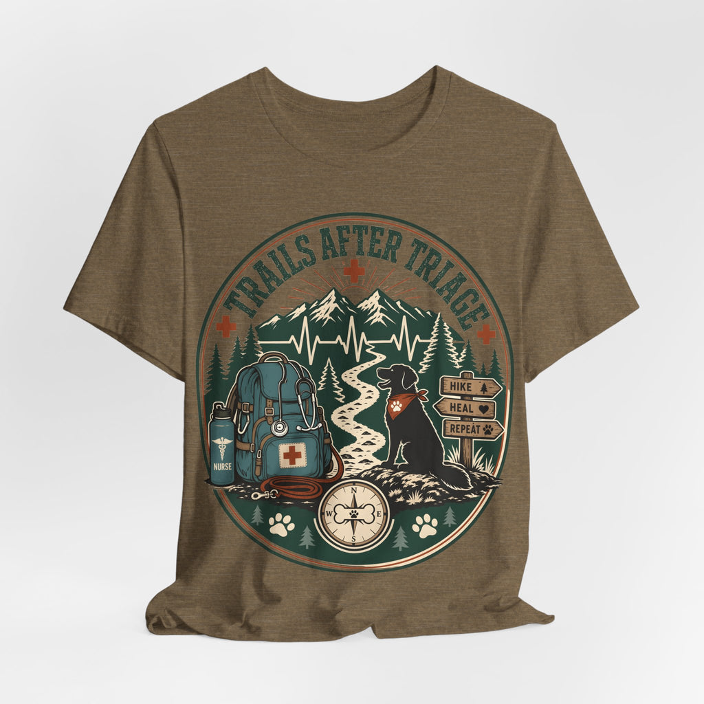 Trails After Triage Hiking Tee — Search & Rescue Outdoor Crew Shirt