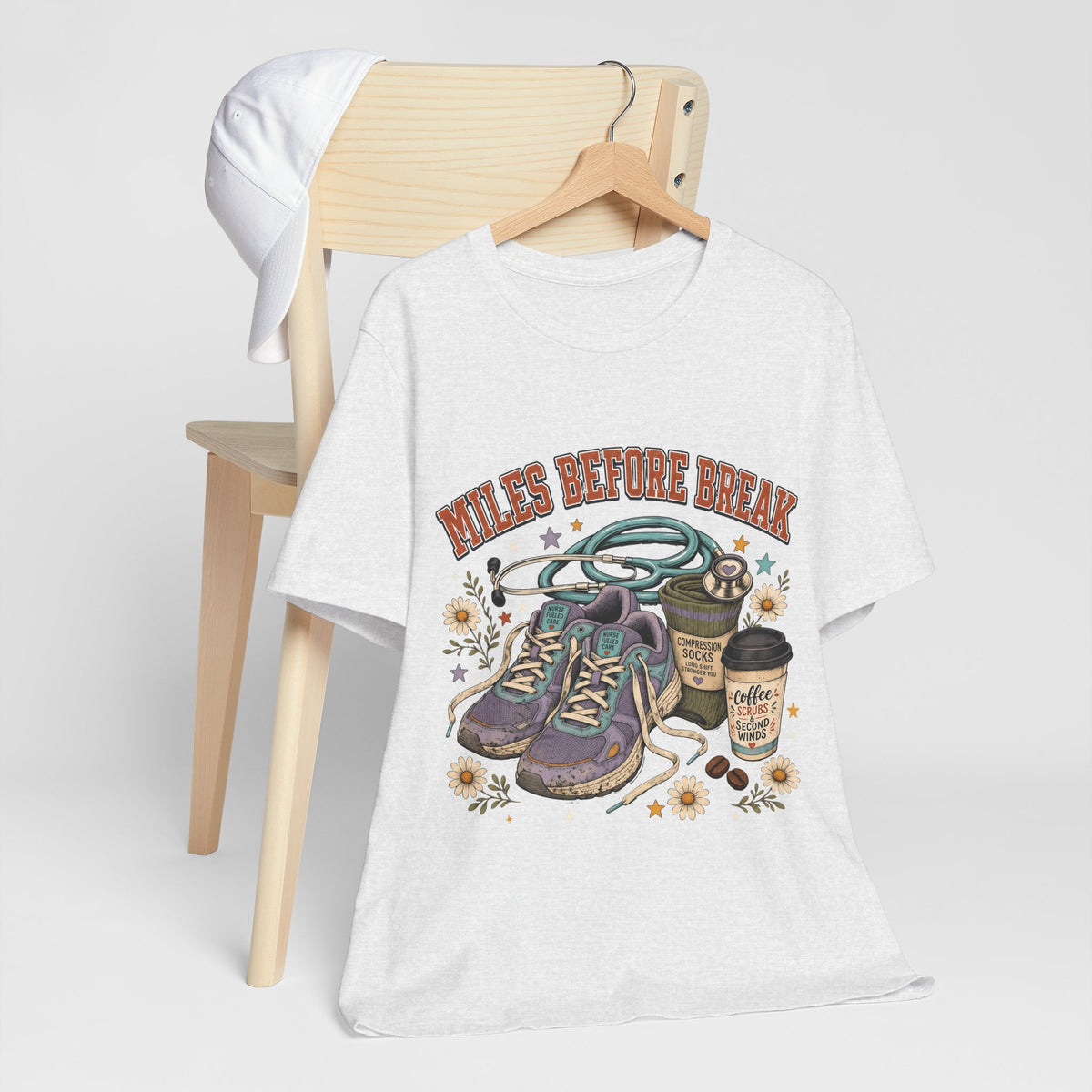 "Miles Before Break" Nurse T-Shirt — Funny Nurse Graphic Tee