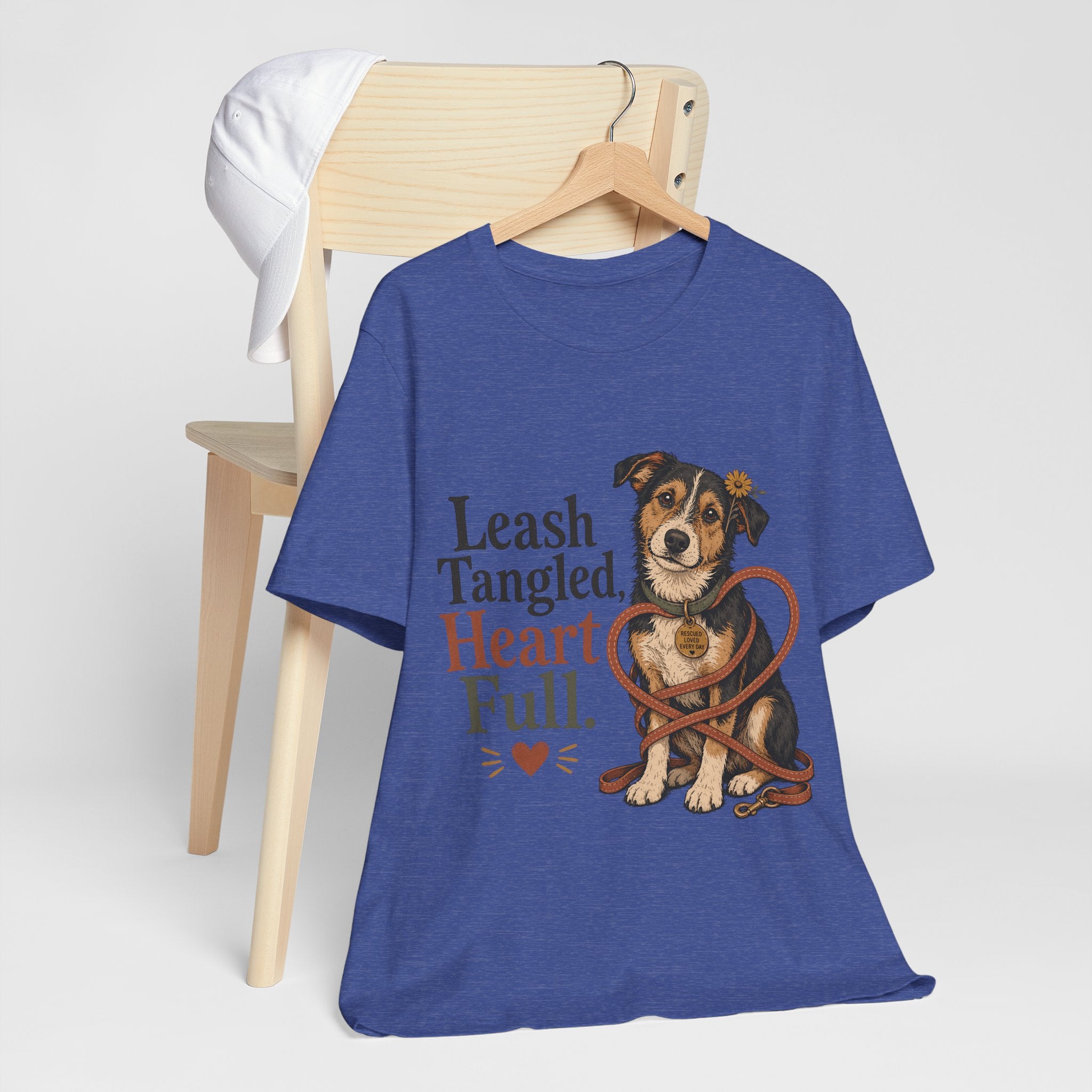 "Leash Tangled, Heart Full" Dog Lover T-Shirt — Dog Mom Graphic Tee
