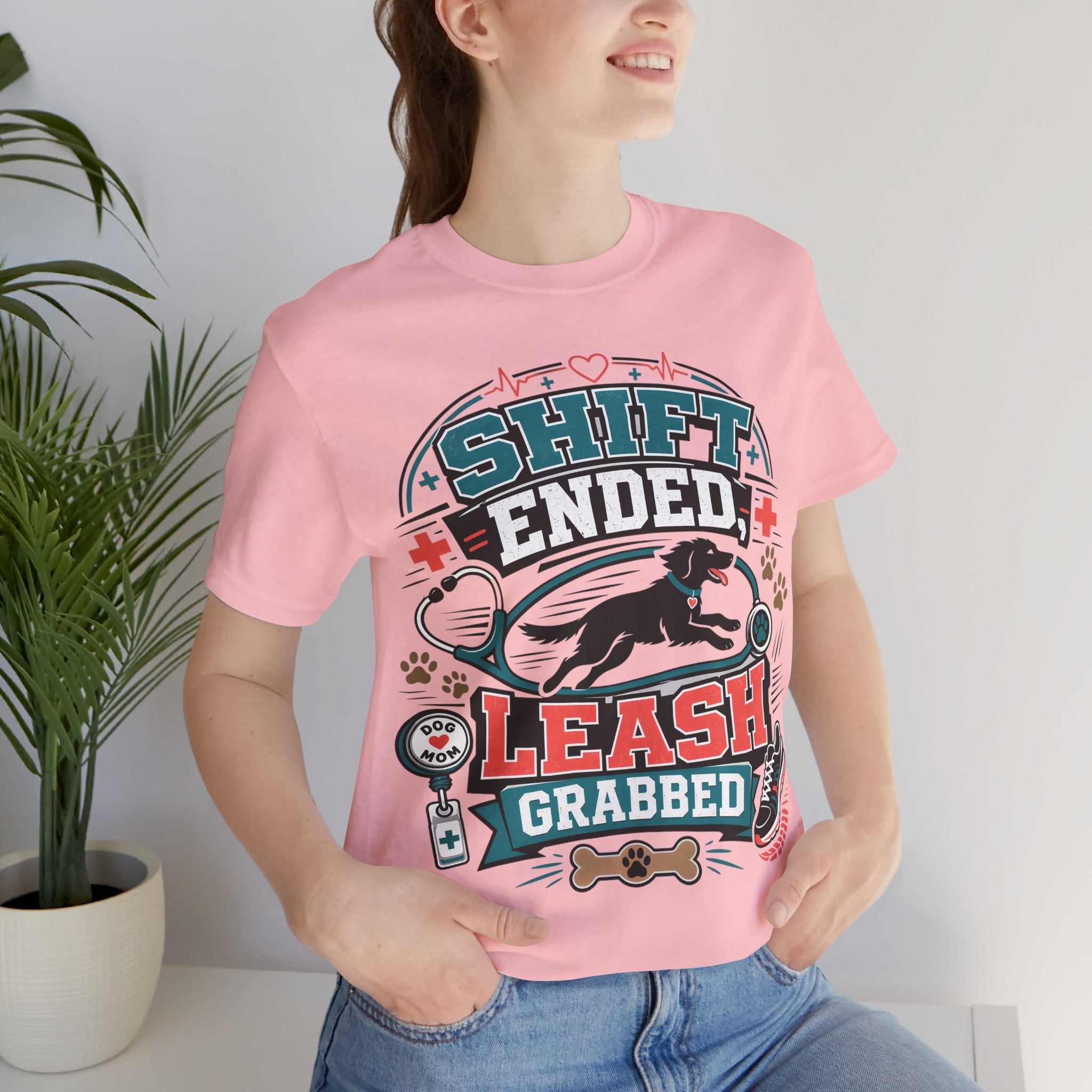 Shift Ended Leash Grabbed Dog Lover Tee