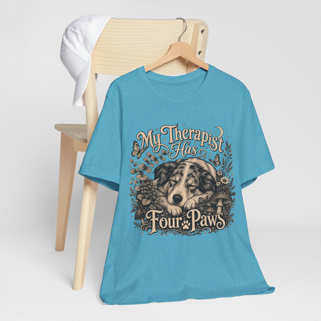 Dog Lover T-Shirt — "My Therapist Has Four Paws" Graphic Tee