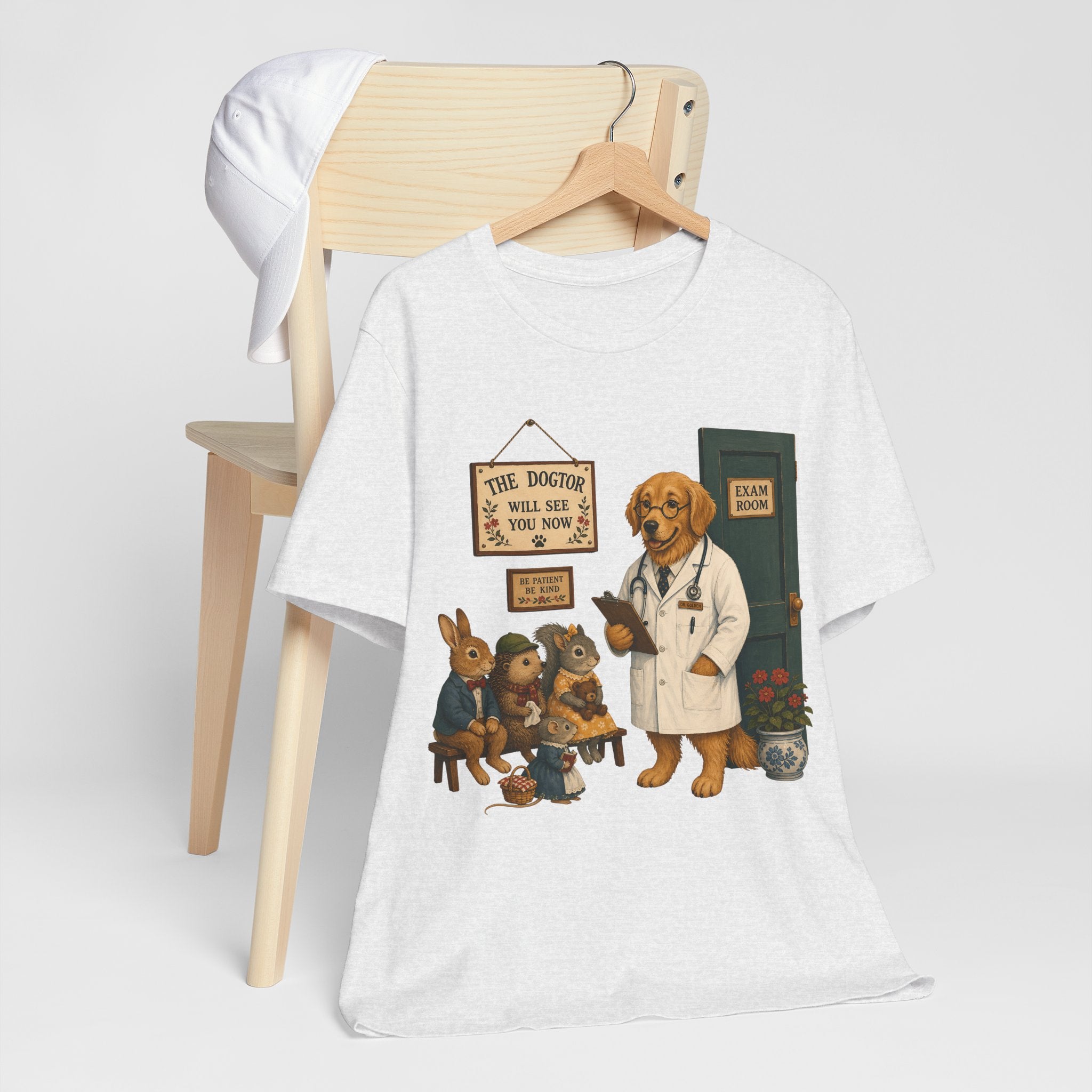 Dog Doctor Tee — Vintage Veterinary Illustration T-Shirt (The Doctor Will See You Now)