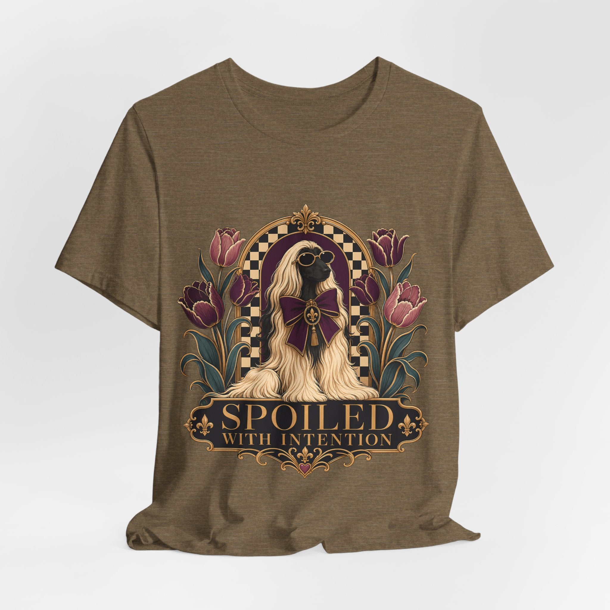 "Spoiled with Intention" — Luxury Afghan Hound Dog Mom T-Shirt