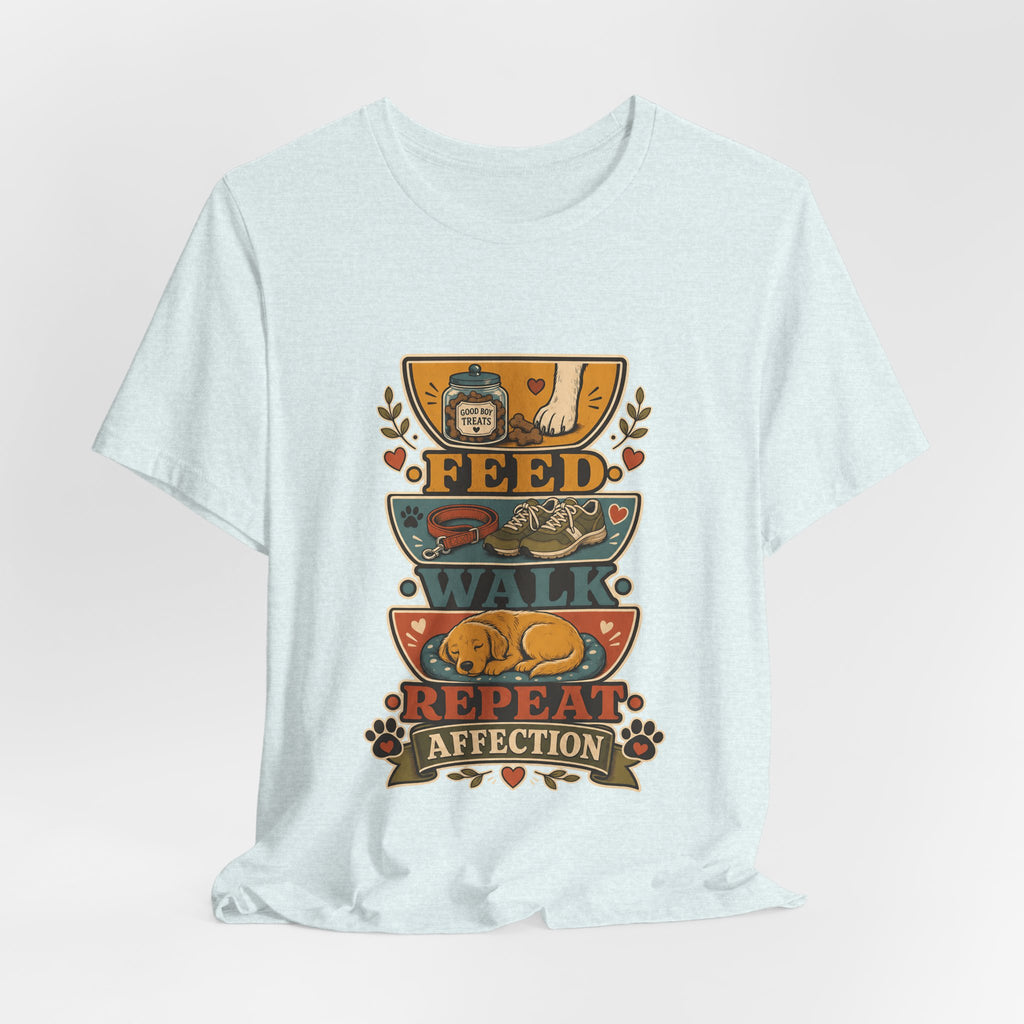 "Feed Walk Repeat Affection" — Retro Dog Mom T-Shirt