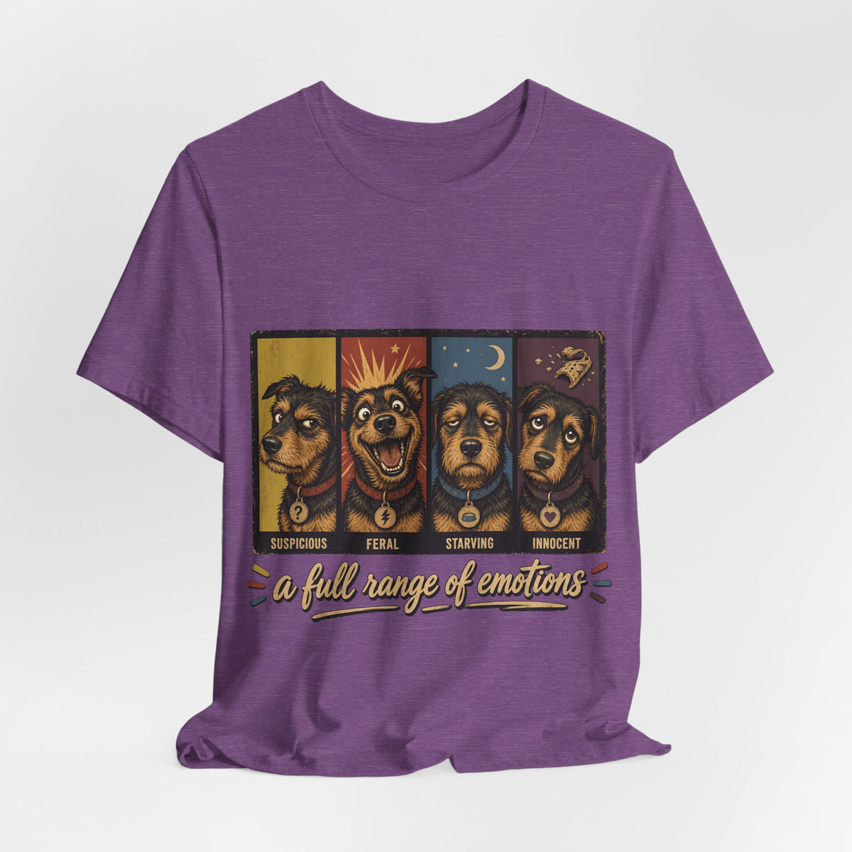 "A Full Range of Emotions" Dog T-Shirt — Funny Mood Chart Graphic Tee