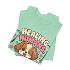 Healing Humans, Spoiling Dogs T‑Shirt — Cute Veterinary Nurse Dog Mom Tee
