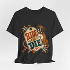 "Ride or Die" — Retro Boxer Dog Mom T-Shirt