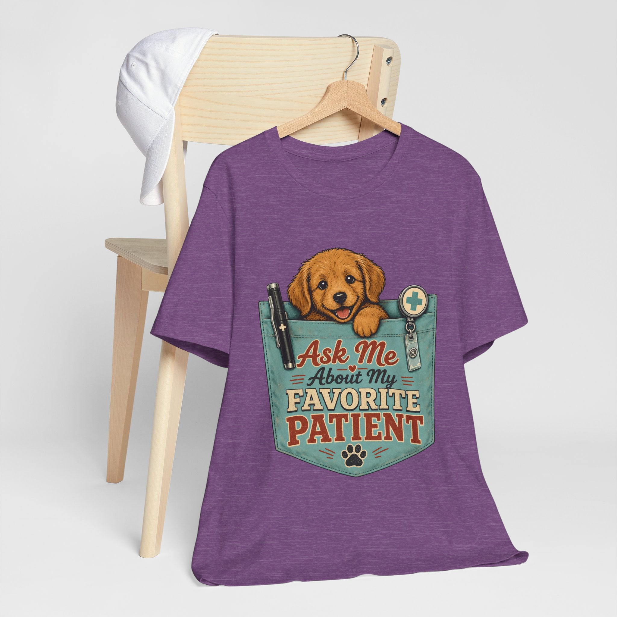 "Ask Me About My Favorite Patient" Nurse T-Shirt — Dog Mom Nurse Graphic Tee