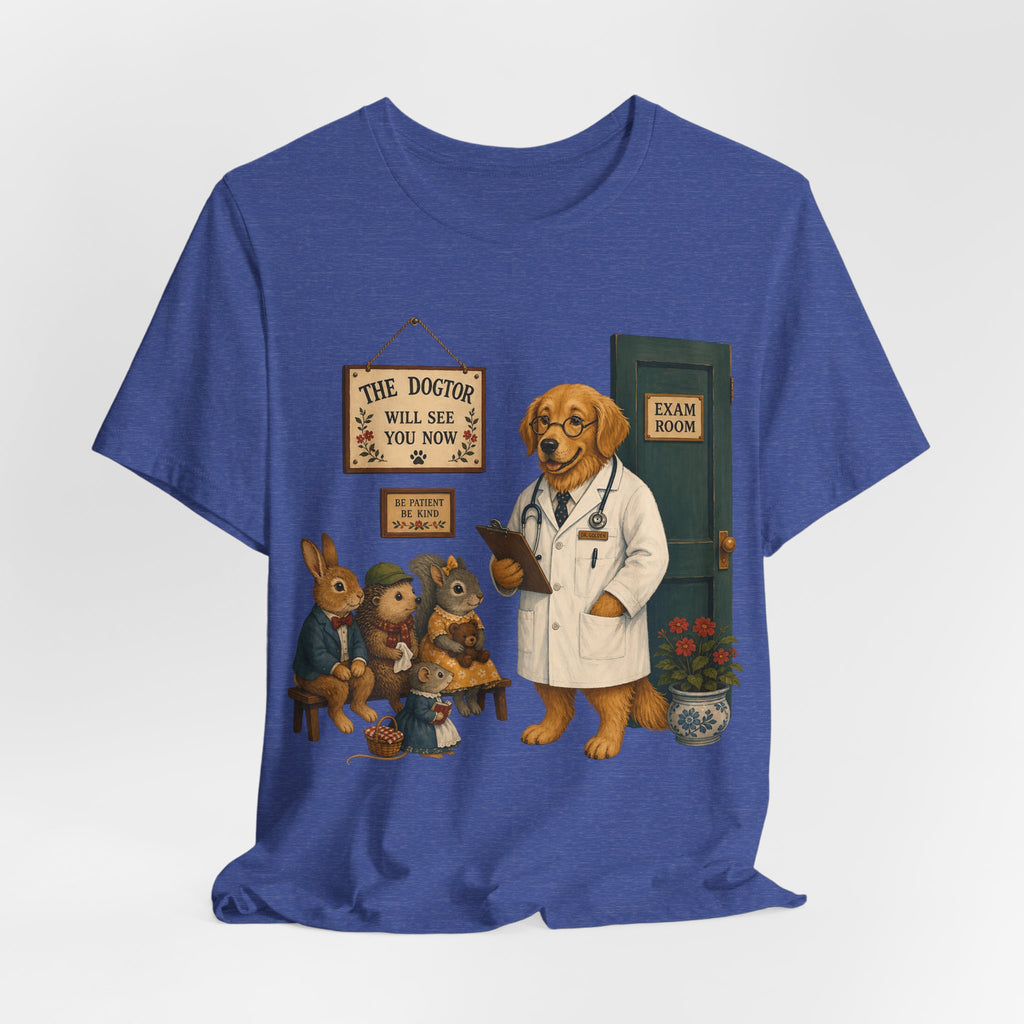 Dog Doctor Tee — Vintage Veterinary Illustration T-Shirt (The Doctor Will See You Now)