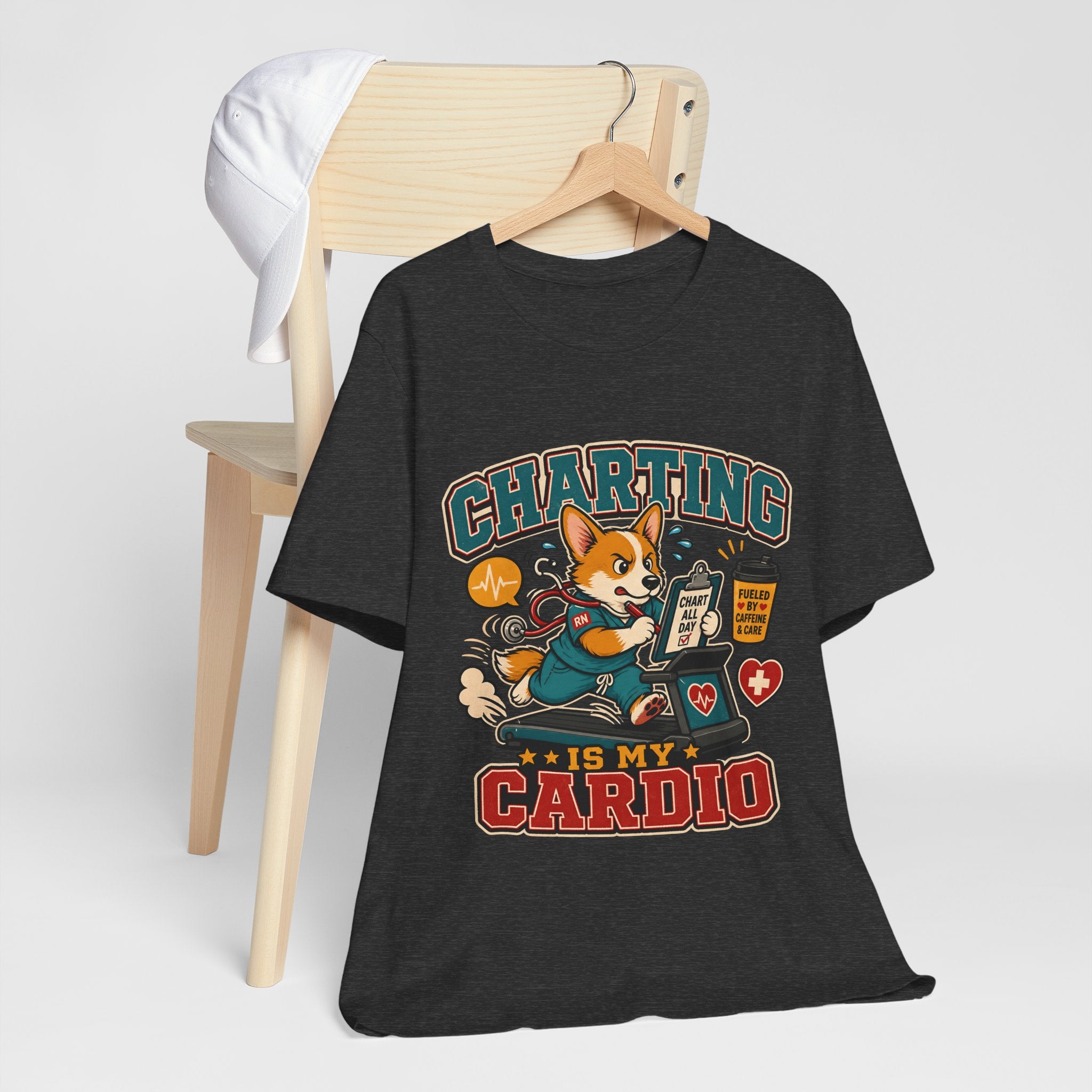 "Charting Is My Cardio" Nurse T-Shirt — Funny Nurse Graphic Tee