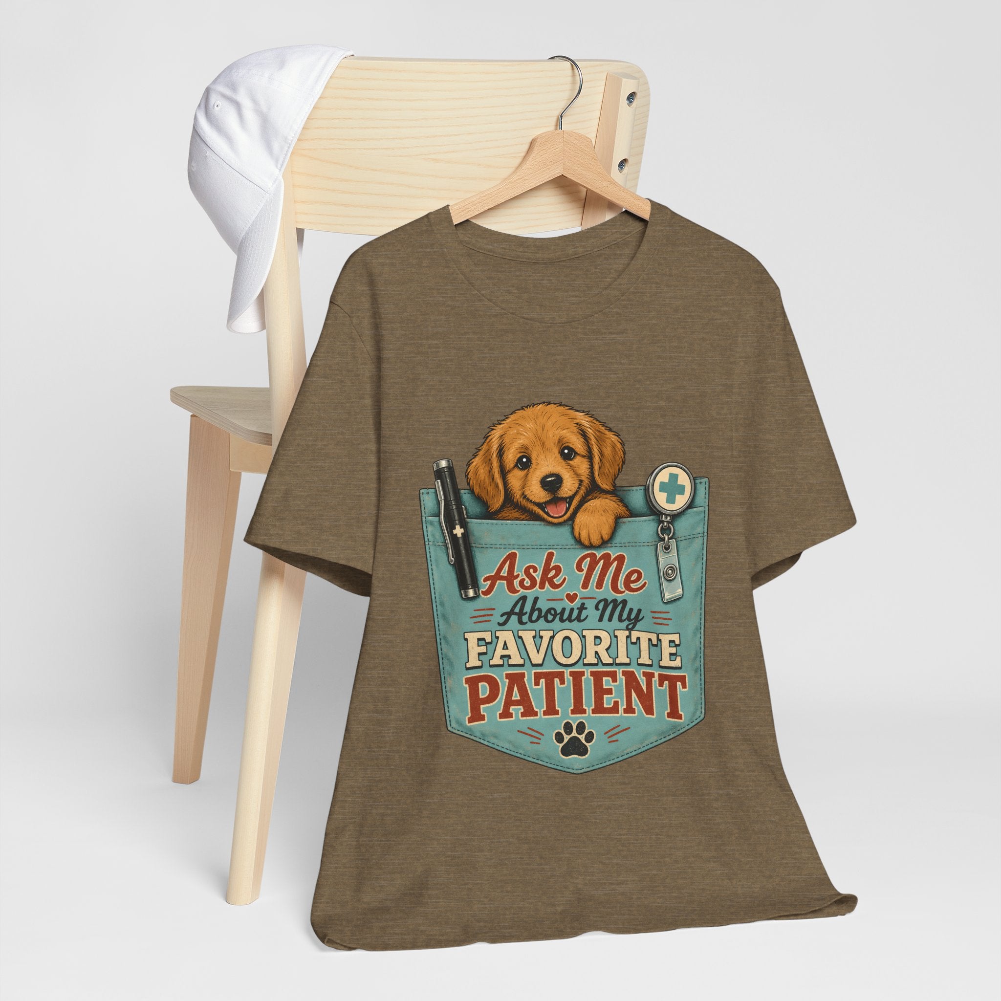 "Ask Me About My Favorite Patient" Nurse T-Shirt — Dog Mom Nurse Graphic Tee