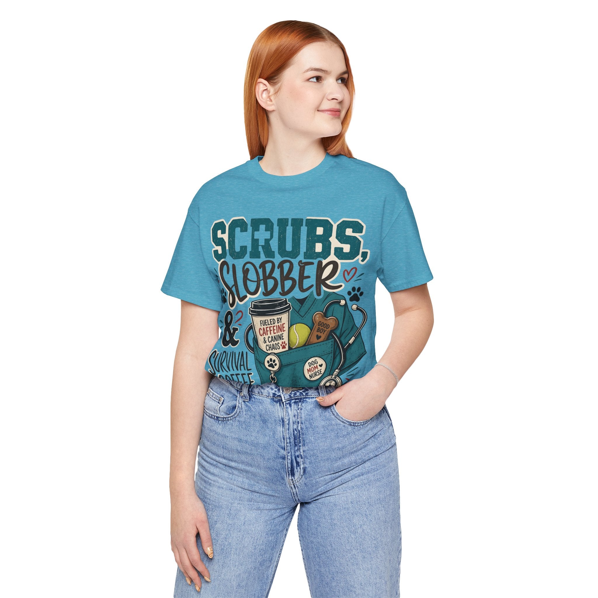 Scrubs, Slobber & Survival Coffee Tee — Funny Vet Nurse Shirt