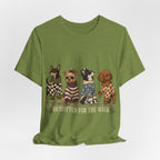 "Outfitted for the Walk" — Stylish Dog Mom T-Shirt