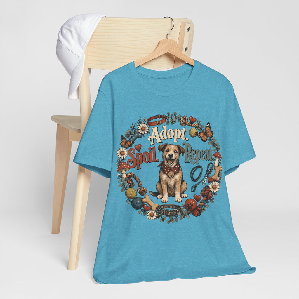 Adopt Spoil Repeat Dog T-Shirt – Cute Rescue Puppy Rescue Lover Tee