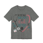 Vital Signs & Tail Wags Tee - Nurse Vet Stethoscope Paw Print T-Shirt