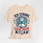 ICU Strong Dog Mom Tee - Nurse Dog Paw Rescue Shirt