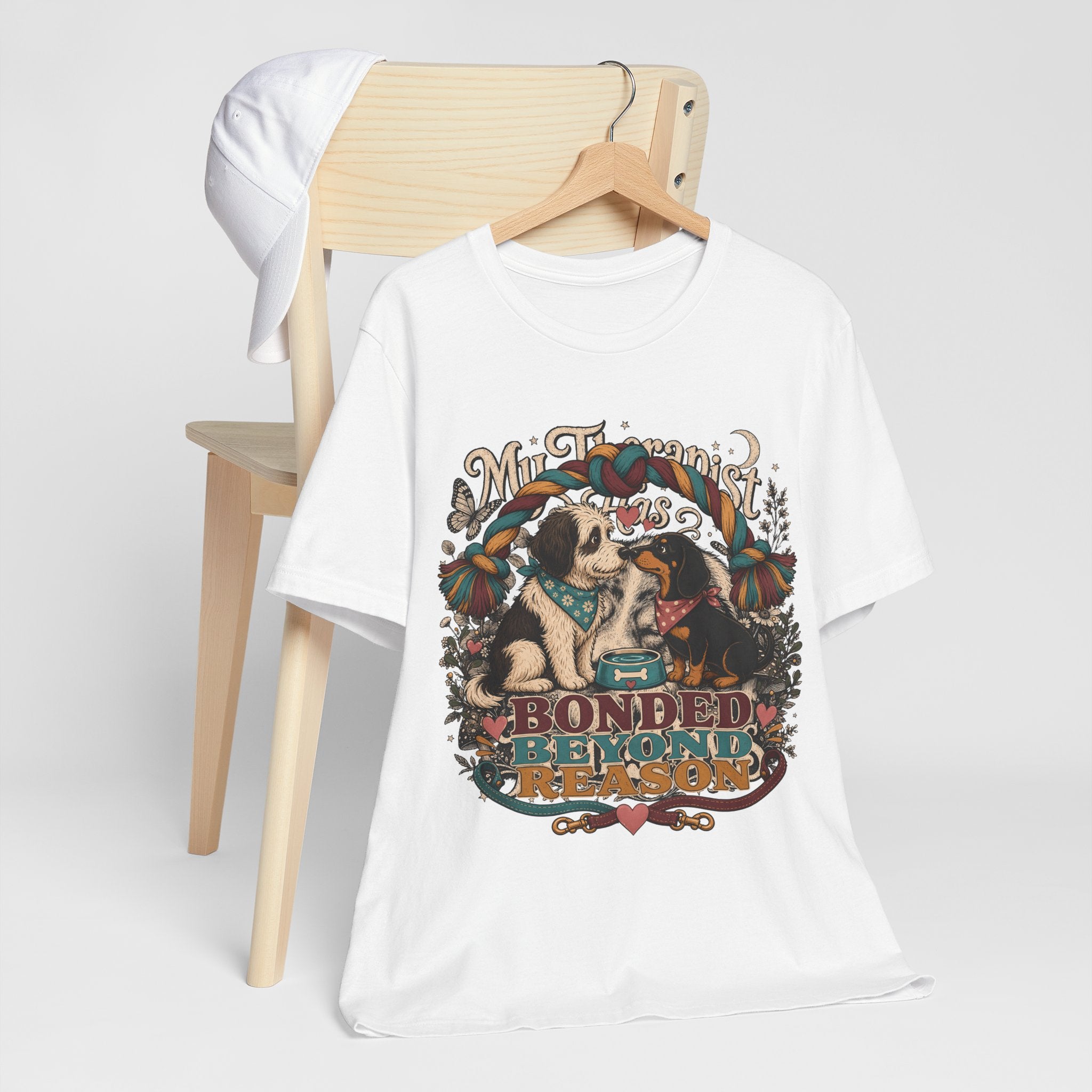 "Bonded Beyond Reason" Two Dogs T-Shirt — Retro Dog Lover Graphic Tee