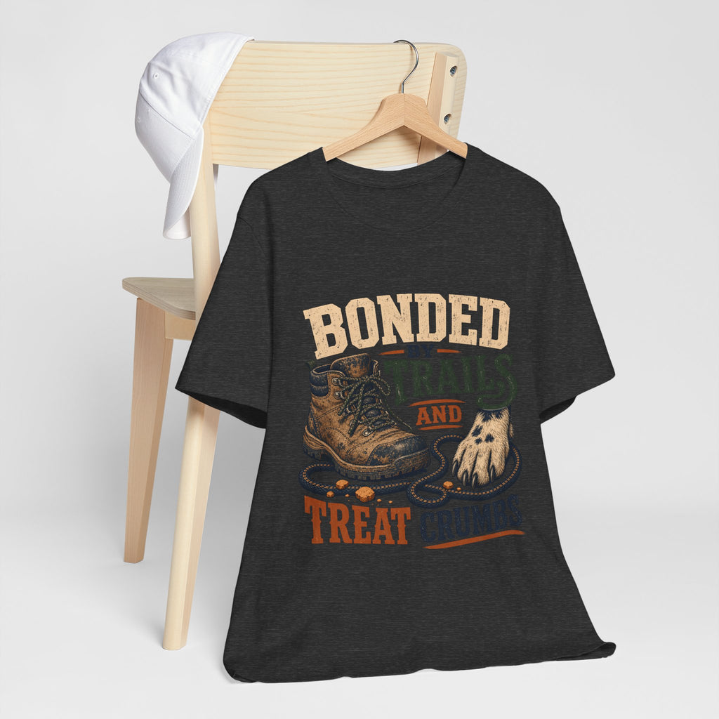 "Bonded By Trails And Treat Crumbs" Dog Lover T-Shirt — Hiking Dog Graphic Tee