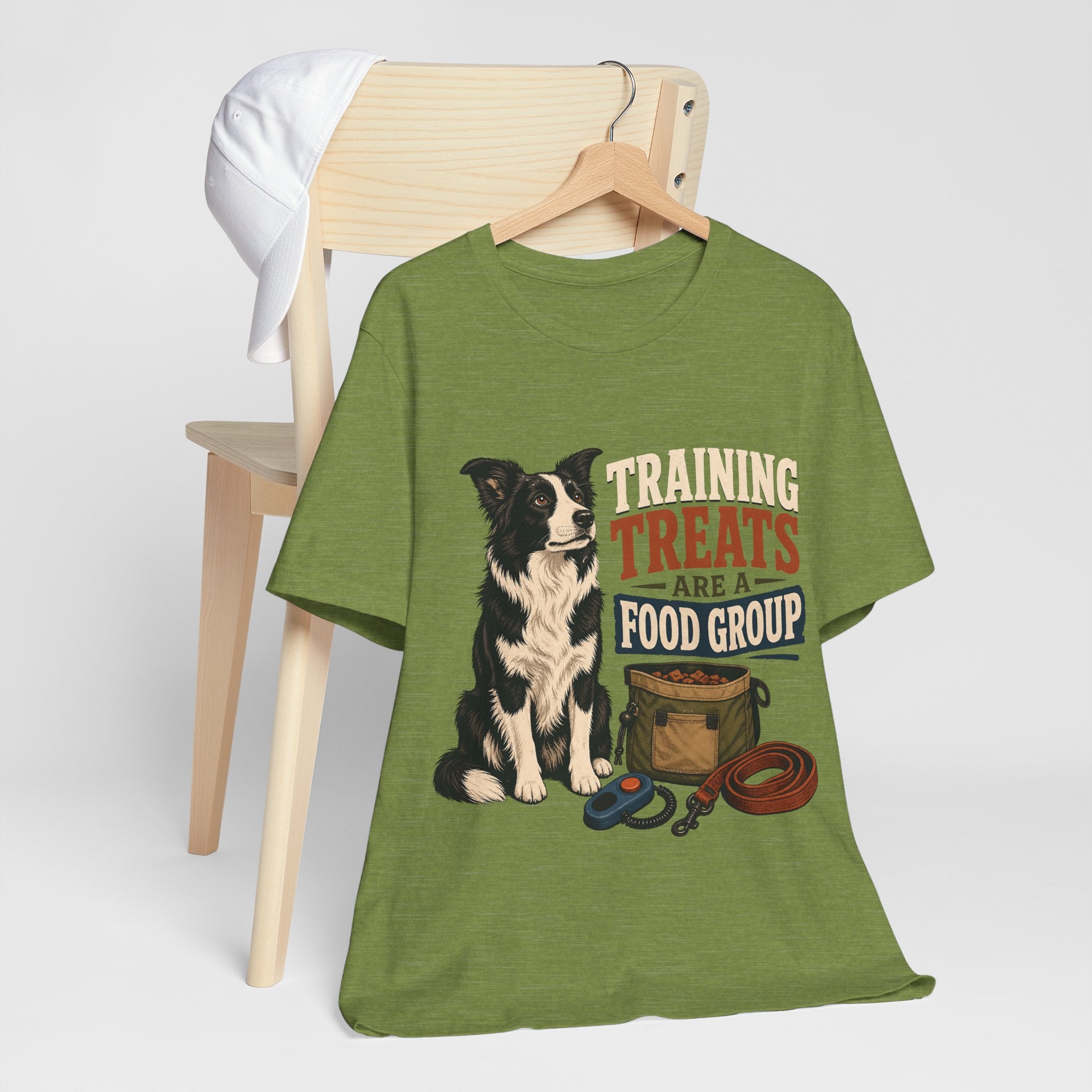 "Training Treats Are A Food Group" Dog Lover T-Shirt — Funny Dog Graphic Tee
