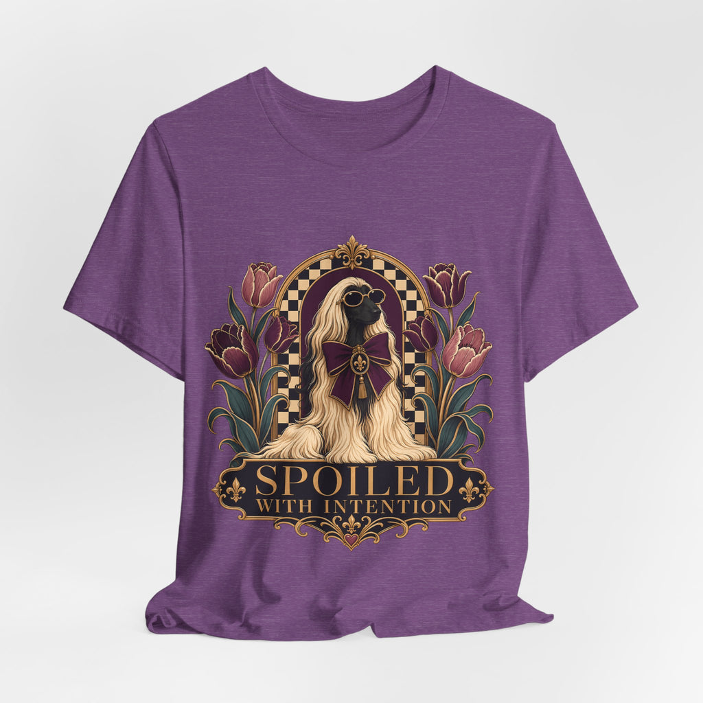 "Spoiled with Intention" — Luxury Afghan Hound Dog Mom T-Shirt
