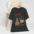 "Clocked Out. Leash On." T-Shirt — Warm Crossover Nurse Dog Lover Graphic Tee
