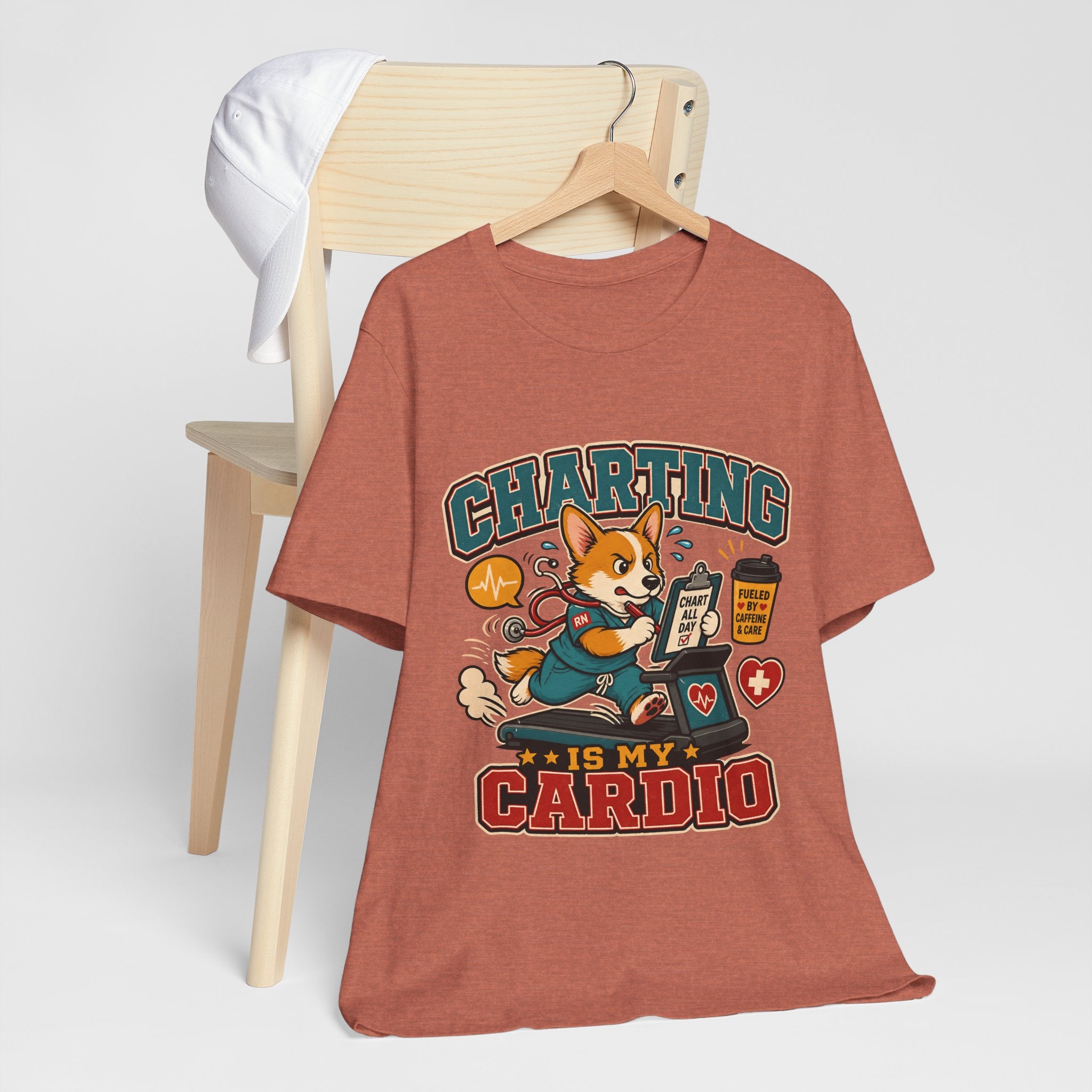 "Charting Is My Cardio" Nurse T-Shirt — Funny Nurse Graphic Tee