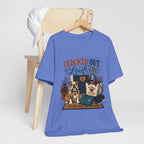 "Clocked Out. Leash On." T-Shirt — Warm Crossover Nurse Dog Lover Graphic Tee